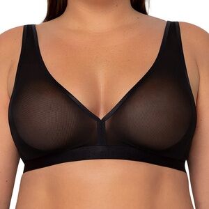 Smart & Sexy Mesh Wireless Bra Women’s US Size XXL Black Semi Sheer Sexy